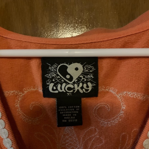 Rare lucky bramd orange embroidered dress with drawstring size X-Large - Picture 3 of 9